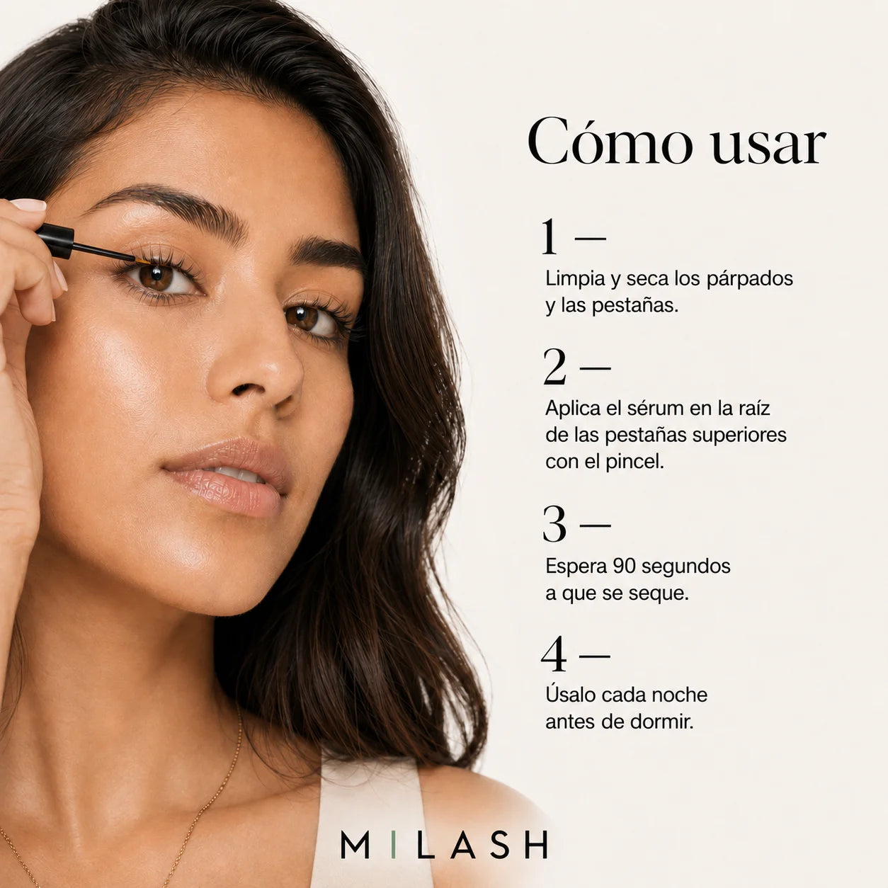 Serum Reparador de Pestañas Milash — Más largas y densas en 25 días · 0 Prostaglandinas