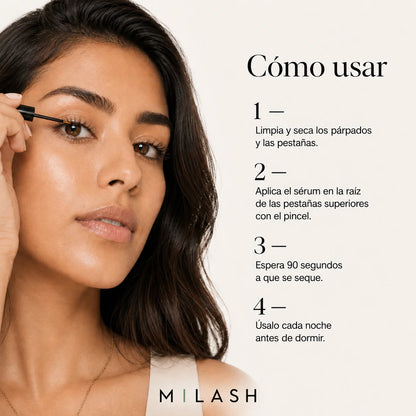 Serum Reparador de Pestañas Milash — Más largas y densas en 25 días · 0 Prostaglandinas