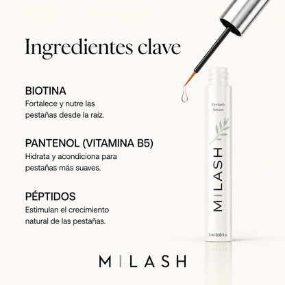 Serum Reparador de Pestañas Milash — Más largas y densas en 25 días · 0 Prostaglandinas
